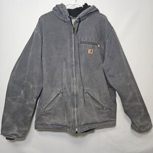 Carhartt J141029 Sherpa‎ Lined Sierra Jacket Faded Gravel Grey Distressed 2XLT